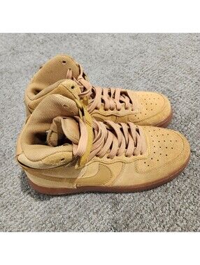 Nike Air Force 1 High Top Sneakers Wheat Suede Size 6.5Y